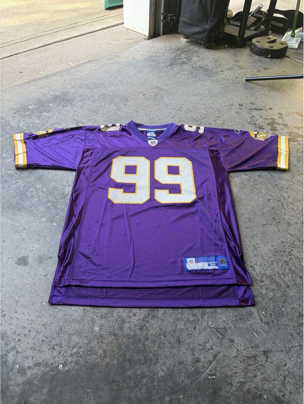 Vintage Minnesota Vikings Jersey Medium Reebok On Field Chris Hovan 99 Purple